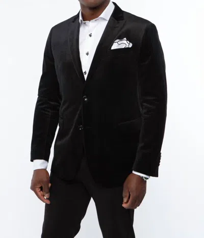 7 Downie St. Men's Exton Solid Dinner Jacket In Black
