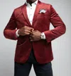 7 Downie St. Men's Exton Solid Dinner Jacket In Burgundy In Burgundy