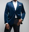 7 Downie St. Men's Exton Solid Dinner Jacket In Navy In Blue
