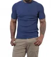 7 Downie St. Monaco Crewneck Short Sleeve Knit In Navy In Blue