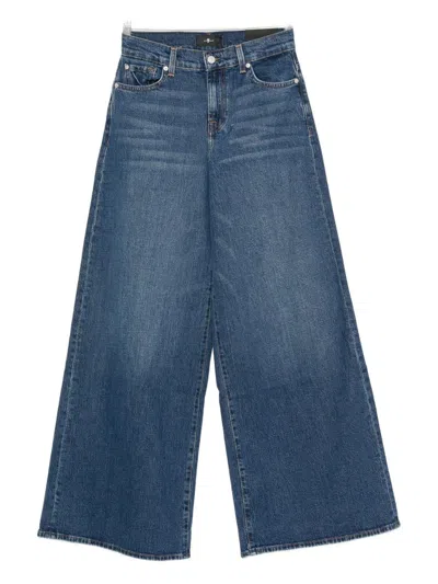 7 For All Man Kind Blue Five-pocket Pants In Multi