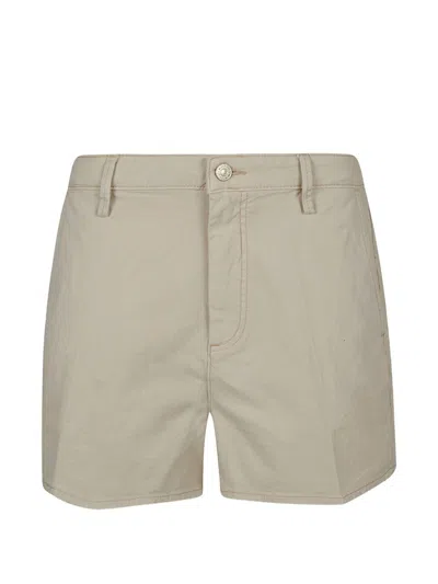 7 For All Man Kind Denim Shorts With Zip In White