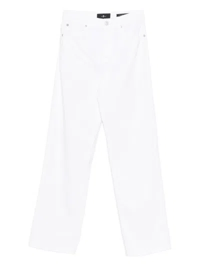 7 For All Man Kind Five Pocket Denim In White