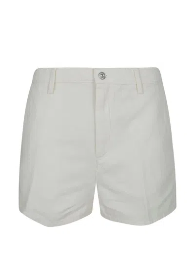 7 For All Man Kind Straight Denim Shorts In White
