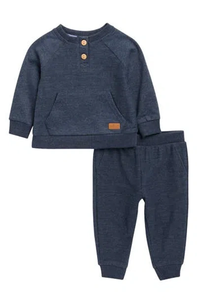 7 For All Mankind Babies'  2-piece Sweatshirt & Joggers Set In Blue