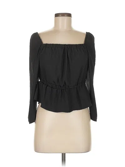 Pre-owned 7 For All Mankind 3/4 Sleeve Blouse In Black