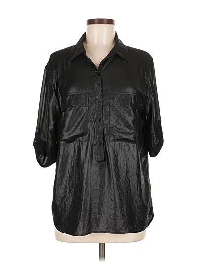 Pre-owned 7 For All Mankind 3/4 Sleeve Blouse In Black