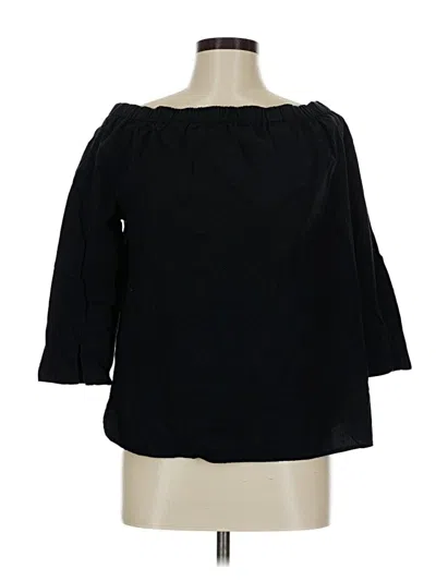 Pre-owned 7 For All Mankind 3/4 Sleeve Blouse In Black