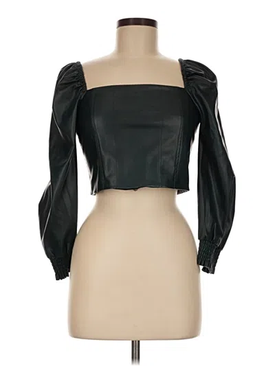 7 For All Mankind 3/4 Sleeve Blouse In Black