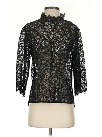 Pre-owned 7 For All Mankind 3/4 Sleeve Blouse In Black