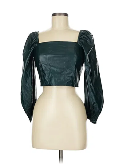 Pre-owned 7 For All Mankind 3/4 Sleeve Blouse In Green