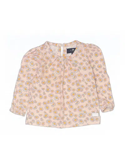Pre-owned 7 For All Mankind Kids' 3/4 Sleeve Blouse In Pink