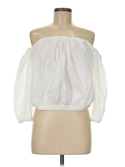 Pre-owned 7 For All Mankind 3/4 Sleeve Blouse In White
