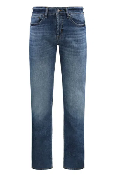 7 For All Mankind 5-pocket Slim Fit Jeans In Navy