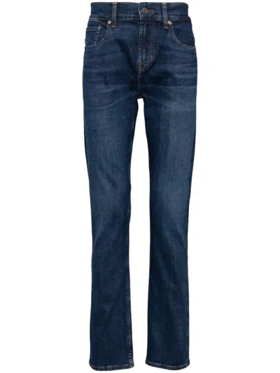 7 For All Mankind Straight-leg Jeans In Blau