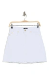 7 For All Mankind A-line Cutoff Denim Skirt In White Twill