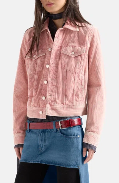 7 For All Mankind Adi Corduroy Trucker Jacket In Blushing