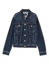 7 For All Mankind Adi Denim Trucker Jacket In Animal Print
