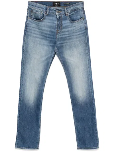 7 For All Mankind Airweft Straight-leg Jeans In Blue