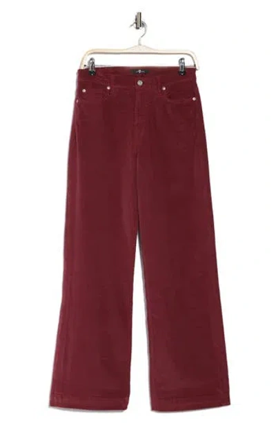 7 For All Mankind Alexa Corduroy Trouser Pants In Red