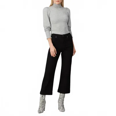 7 For All Mankind Alexa Crop Wide Leg High Waist Jeans In Black Rose