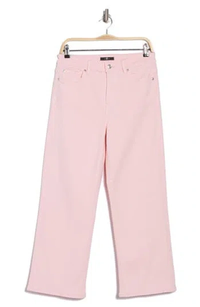 7 For All Mankind Alexa Crop Wide Leg Jeans In Soft Pink
