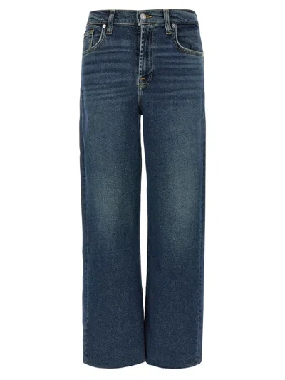 7 For All Mankind Faded Effect Cropped Jeans In Blue