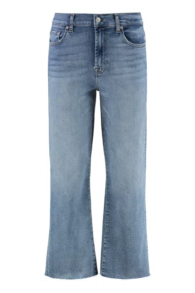 7 For All Mankind Alexa Cropped Jeans In Blue