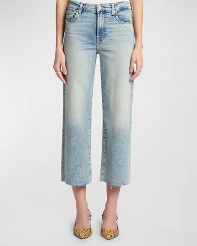 7 For All Mankind Alexa Cropped Jeans With Raw Hem In Desert Skycuthm