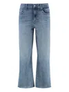 7 For All Mankind Alexa Frayed-hem Cropped Bootcut Jeans In Blue