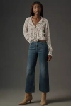 7 For All Mankind Frayed Faded Low-rise Bootcut Jeans In Blue