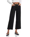 7 For All Mankind Cropped Alexa Jeans With Raw Hem In Black