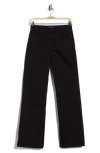 7 For All Mankind Alexa High Waist Straight Leg Sateen Pants In Black