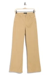 7 For All Mankind Alexa High Waist Straight Leg Sateen Pants In Brown