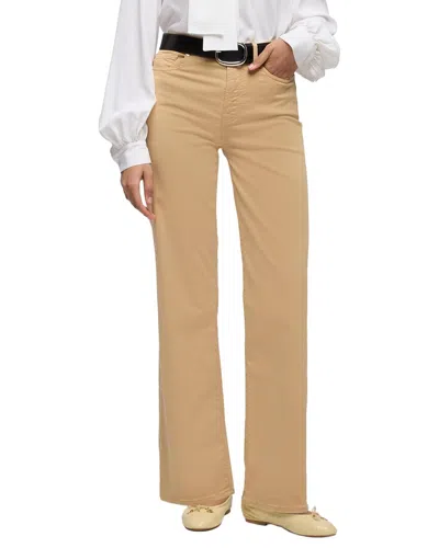 7 For All Mankind Alexa Sateen Beige Straight Leg Jean In Brown