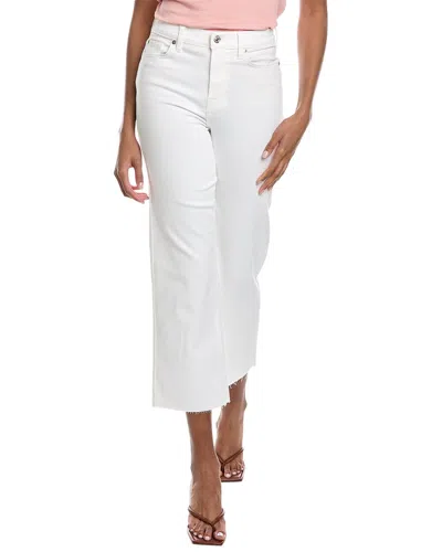 7 For All Mankind Alexa White Cropped Jean In Animal Print