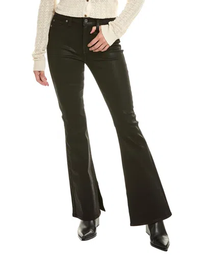 7 For All Mankind Ali Coated Black High-waist Flare Jean In Brown