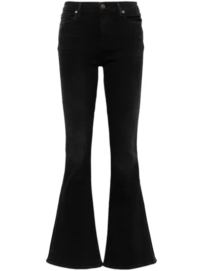 7 For All Mankind Ali High-rise Flared Jeans In 黑色