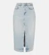 7 For All Mankind Amber Denim Cotton Skirt In Sahara