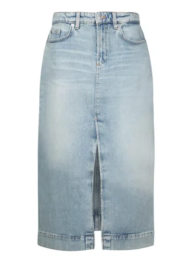 7 FOR ALL MANKIND AMBER LIGHT BLUE DENIM SKIRT
