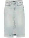 7 For All Mankind Amber Midi Skirt In Blue