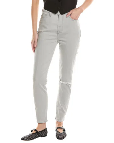 7 For All Mankind Ankle Gwenevere Cool Grey Skinny Jean In Gray