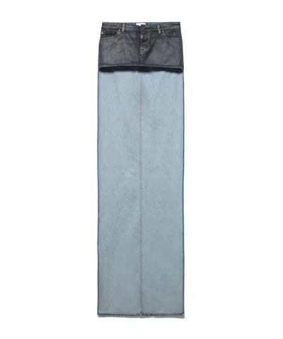 7 For All Mankind Asymmetric Mini Skirt In Grey