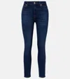 7 For All Mankind Aubrey High-rise Cropped Skinny Jeans In Blue
