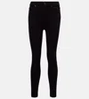 7 For All Mankind Aubrey High-rise Skinny Jeans In Black