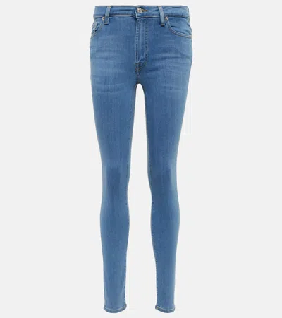 7 For All Mankind Aubrey High-rise Skinny Jeans In Blue