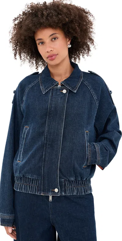 7 For All Mankind Aviator Denim Jacket Radar In Blue