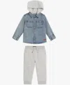 7 For All Mankind Baby Boys 2-piece Denim Shirt And Joggers Set In Multi
