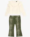 7 For All Mankind Baby Girls 2-piece Top And Pants Set In White