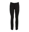 7 For All Mankind Bair Denim Straight-fit Jean In Black
